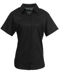 PREMIER - Ladies Signature Pearlised Oxford Short-Sleeved Shirt - Lyst