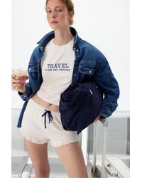 Penti - Travel Slogan Printed Ruffled Short Sleeve Pajama Set - Lyst