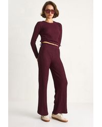 Bianco Lucci - Fitted Two-Piece Coord Set With Flared Pants - Lyst