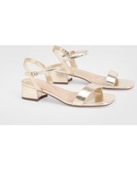 Boohoo - Wide Fit Low Block 2 Part Heels - Lyst