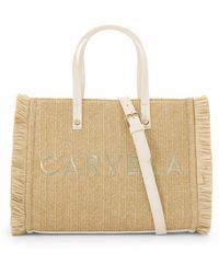 Carvela Kurt Geiger - Frame Raffia Midi Bag - Lyst