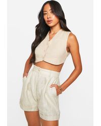 Boohoo - Woven Super Crop Tailored Waistcoat - Lyst