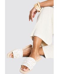 Boohoo - Shell Trim Detail Sandals - Lyst