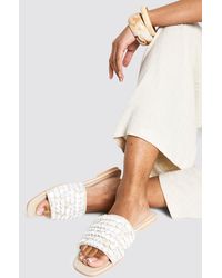 Boohoo - Shell Trim Detail Sandals - Lyst