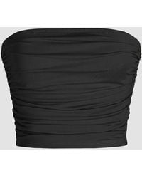 Hiccup - Strapless Ruffle Drape Crop Top - Lyst