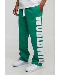 BoohooMAN - Straight Fit Worldwide Applique Jogger - Lyst