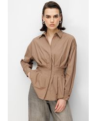 MixRay - Fitted Long Sleeve Poplin Shirt With Button Closure - Lyst