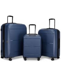 Infinity Leather - Expandable Hard Shell Pp 8 Wheel Luggage Travel Cabin Holiday Bags Suitcase Set - Lyst