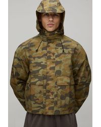 BoohooMAN - Oversized Boxy Camo Ripstop Sports Cagoule - Lyst