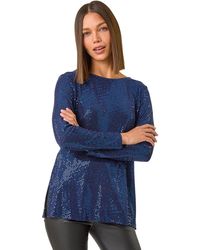 Roman - Shimmer Cowl Back Tunic Top - Lyst