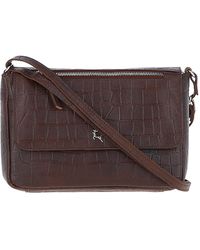 Ashwood Leather - 'Valentina' Flap Over Croc Print Real Shoulder Bag - Lyst