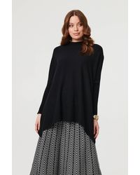 Izabel London - High Neck Batwing Sleeve Relaxed Jumper - Lyst