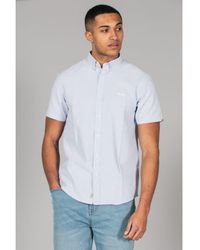 Tokyo Laundry - Light Blue 'tiberius' Cotton Short Sleeved Button-up Oxford Shirt - Lyst