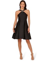 Adrianna Papell - Halter Mikado Short Dress - Lyst