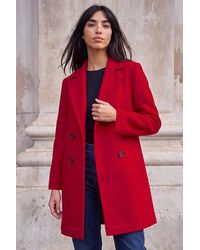 Roman - Petite Double Breasted Revere Collar Coat - Lyst