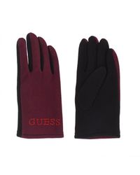 Guess - Gloves With Sequin Logo And Thermal And Soft Fabric Aw6825-Wol02 - Lyst