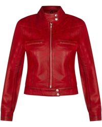 Infinity Leather - Plain Moto Biker Jacket-Braga - Lyst