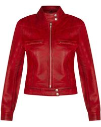 Infinity Leather - Plain Moto Biker Jacket-Braga - Lyst