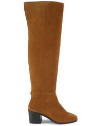 Kurt Geiger - Suede Kgl Block Heel Knee Boots - Lyst