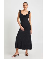 Boohoo - Floral Burnout Ruffle Strap Slip Dress - Lyst