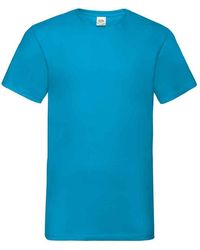 Fruit Of The Loom - Valueweight V Neck T-shirt (azuurblauw) - Lyst