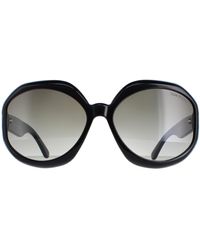 Tom Ford - Georgia 02 Ft1011 01B Glanzend Smoke Gradient Zonnebril - Lyst