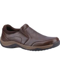Hush Puppies - Donald Leather Coffee Moccasins Shoes - Lyst