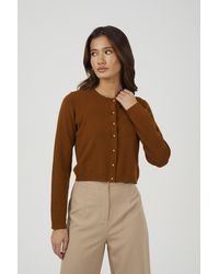 Brave Soul - Crew Neck Cardigan With Shank Buttons - Lyst