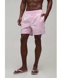 BoohooMAN - Relaxed Fit Cotton Boxer Style Embroidered Short - Lyst