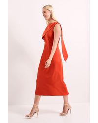 PRINCIPLES - Double Crepe Caped Column Midi Dress - Lyst