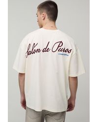BoohooMAN - Salon De Paris Embroidered Oversized T-Shirt - Lyst