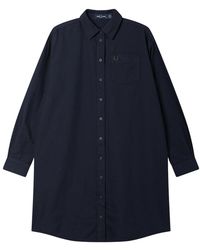 Fred Perry - Button Through Shirt Dress Cotton - Lyst