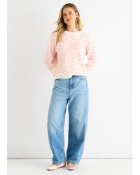 Gini London - Kontrast Zebra Tier Strickpullover - Lyst