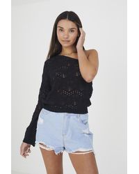 Brave Soul - 'Vacay' Asymmetric Off The Shoulder Jumper Cotton - Lyst