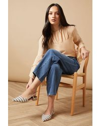 Oasis - Isabeau Woven Slingback Low Block Heel Shoes - Lyst