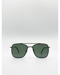 SVNX - Metal Frame Square Aviator Style Sunglasses - Lyst