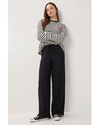 Happiness İstanbul - High Waist Textured Wide Leg Pants - Lyst