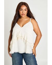 Boohoo - Plus Lace Trim Layered Cami Top - Lyst