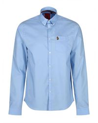 Luke 1977 - Telford Tailored Fit Smart Shirt Blue - Lyst