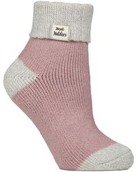 Heat Holders - Ladies Thermal Sleep Bed Socks With Rib Turn Over Cuff - Lyst