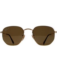 Ray-Ban - Sunglasses Hexagonal 3548N 001/57 Polarized 51Mm Metal - Lyst