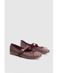 Faith - Livvy Faux Leather Studded Mary Jane Ballerinas - Lyst