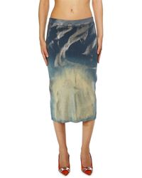 DIESEL - M Ilan Metallic Patterned Midi Pencil Skirt - Lyst