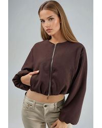 Busem - Crop-Gabardine-Jacke Mit Reißverschluss Und Tasche - Lyst