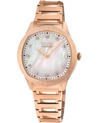Gevril - Morcote Swiss Diamond Watch, 316L Ss/Iprg Case, Mop, Ip Rose Bracelet - Lyst