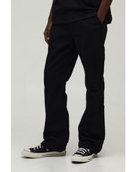 BoohooMAN - Relaxed Fit Half And Cargo Embroidered Trousers - Lyst