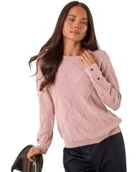 Roman - Petite Button Cuff Knit Jumper - Lyst