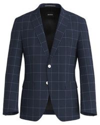 BOSS - Plaid Patterned Notch Collared Suit Jacket - Lyst