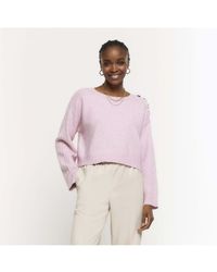 River Island - Jumper Pink Cropped - Lyst