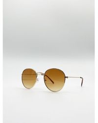SVNX - Classic Round Metal Frame Sunglasses - Lyst